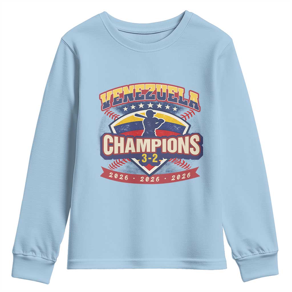 Venezuela 2026 Champions Youth Sweatshirt Baseball Fan Pride