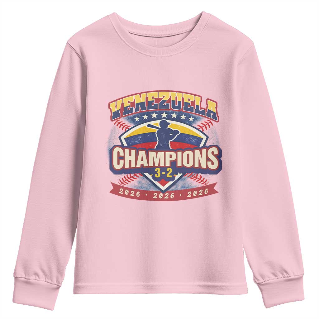 Venezuela 2026 Champions Youth Sweatshirt Baseball Fan Pride