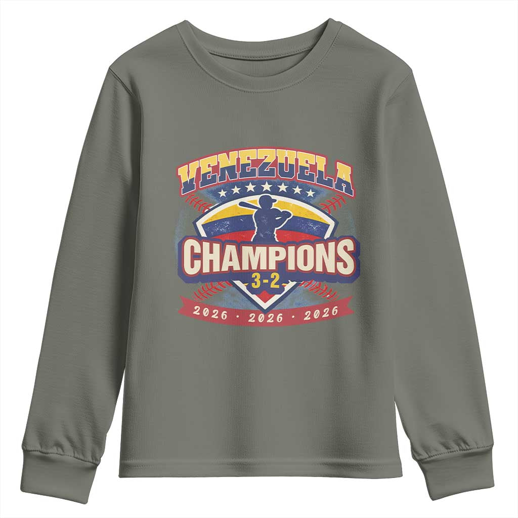 Venezuela 2026 Champions Youth Sweatshirt Baseball Fan Pride