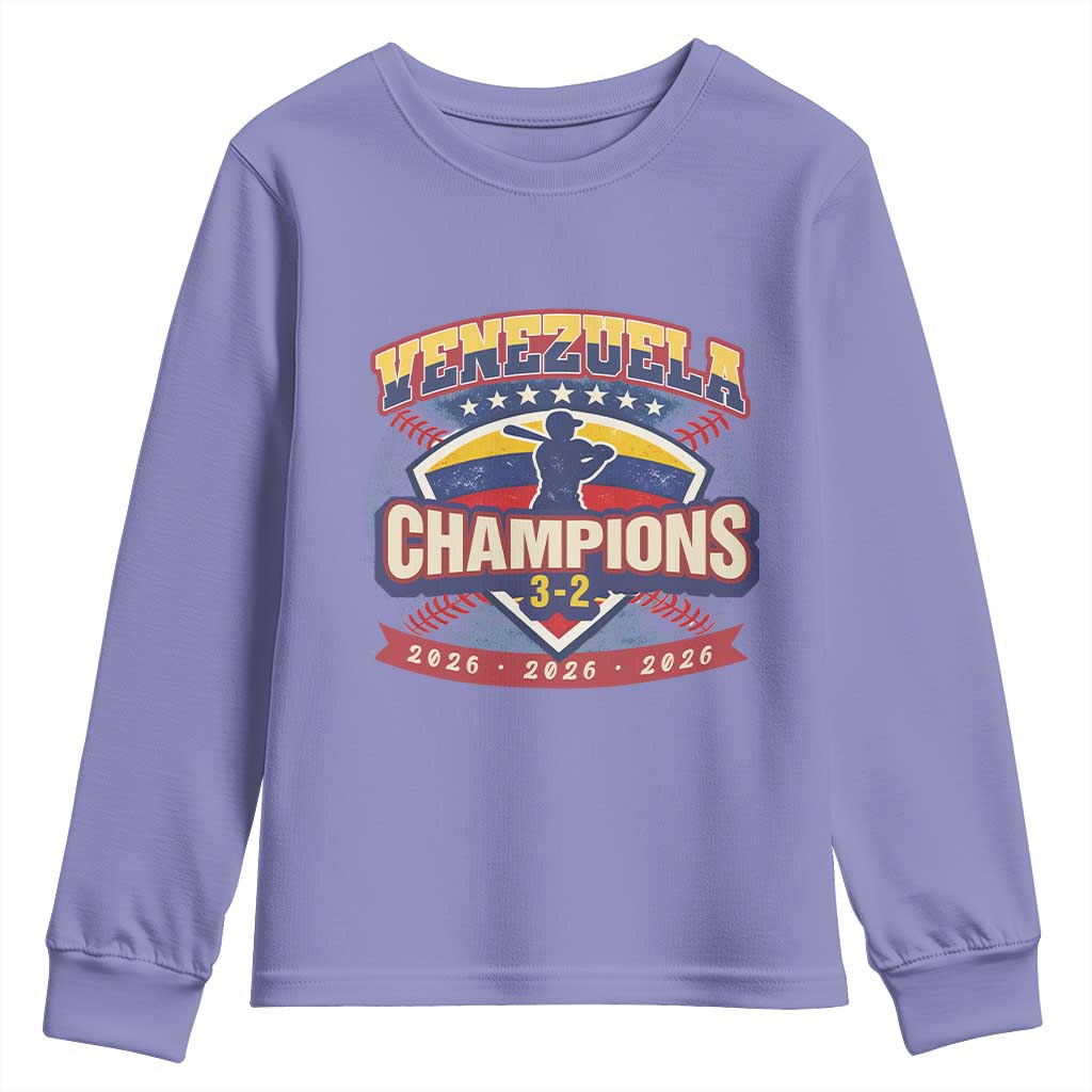 Venezuela 2026 Champions Youth Sweatshirt Baseball Fan Pride