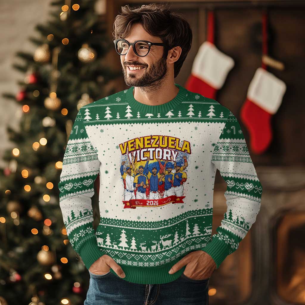 Venezuela Baseball Victory Ugly Christmas Sweater Venezuelan Pride Gift