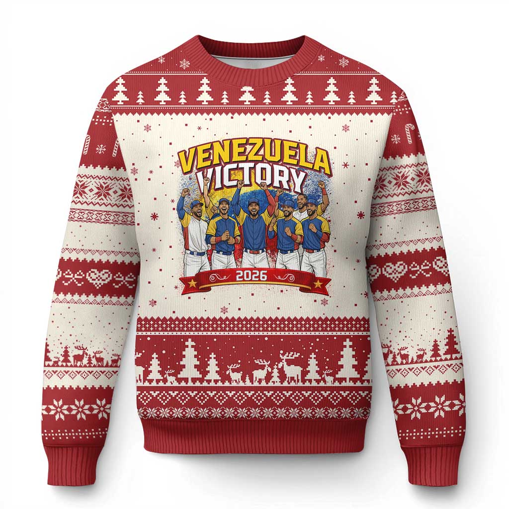 Venezuela Baseball Victory Ugly Christmas Sweater Venezuelan Pride Gift