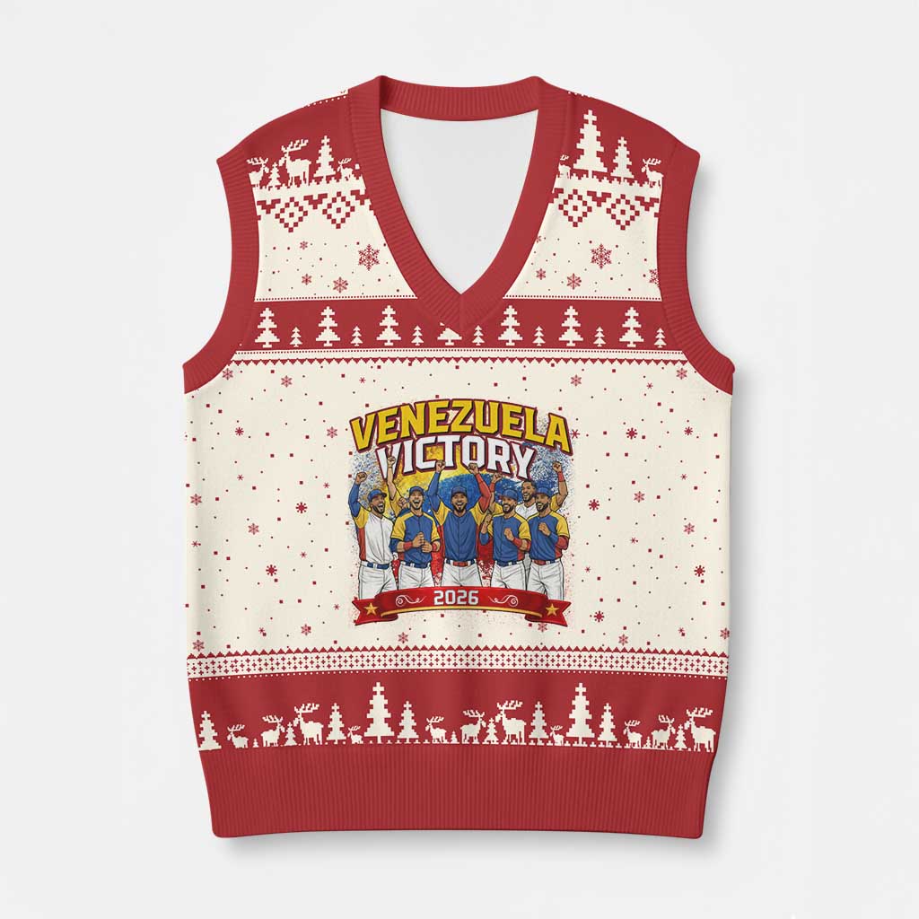 Venezuela Baseball Victory V-Neck Knit Sweater Vest Venezuelan Pride Gift