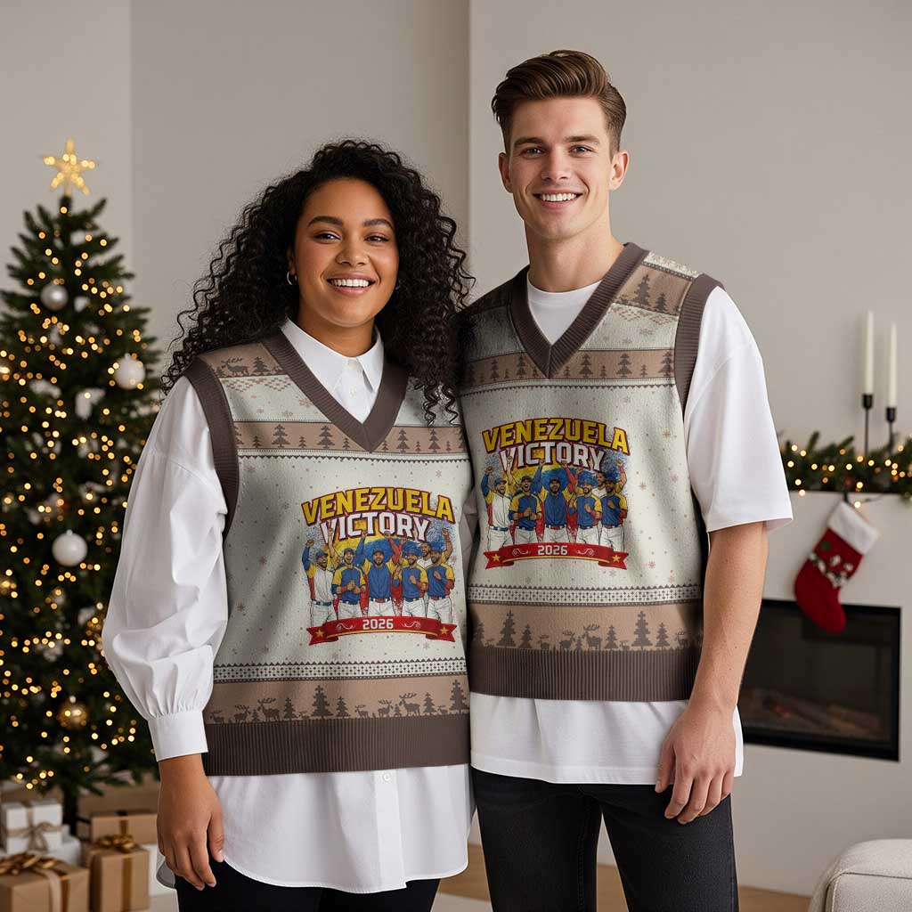 Venezuela Baseball Victory V-Neck Knit Sweater Vest Venezuelan Pride Gift