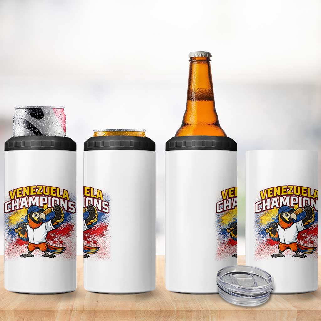 Venezuela Baseball Champions 4 in 1 Can Cooler Tumbler Troupial Bird Patriotic Pride