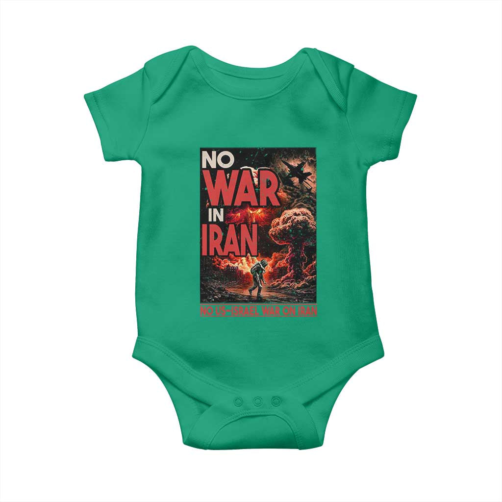 No US Israel War On Iran Baby Onesie Peace Not War