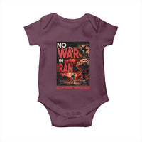 No US Israel War On Iran Baby Onesie Peace Not War