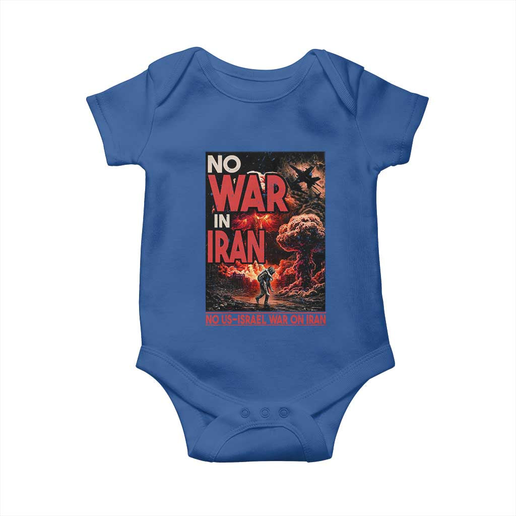 No US Israel War On Iran Baby Onesie Peace Not War