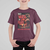 No US Israel War On Iran T Shirt For Kid Peace Not War