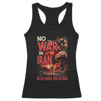No US Israel War On Iran Racerback Tank Top Peace Not War