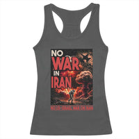 No US Israel War On Iran Racerback Tank Top Peace Not War