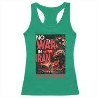No US Israel War On Iran Racerback Tank Top Peace Not War