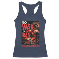 No US Israel War On Iran Racerback Tank Top Peace Not War
