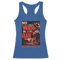 No US Israel War On Iran Racerback Tank Top Peace Not War
