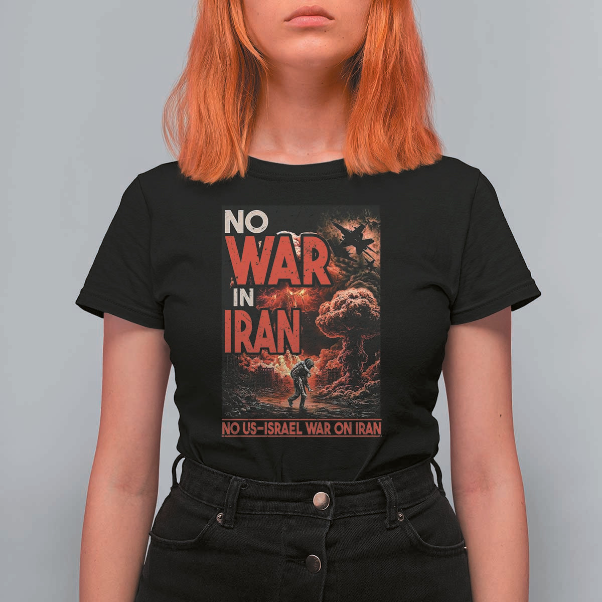 No US Israel War On Iran T Shirt For Women Peace Not War