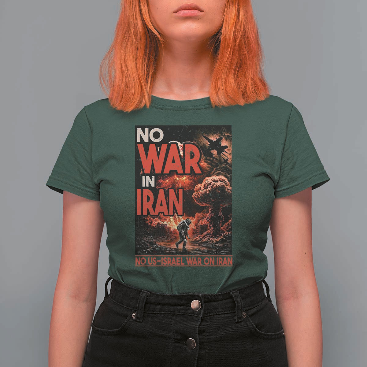 No US Israel War On Iran T Shirt For Women Peace Not War