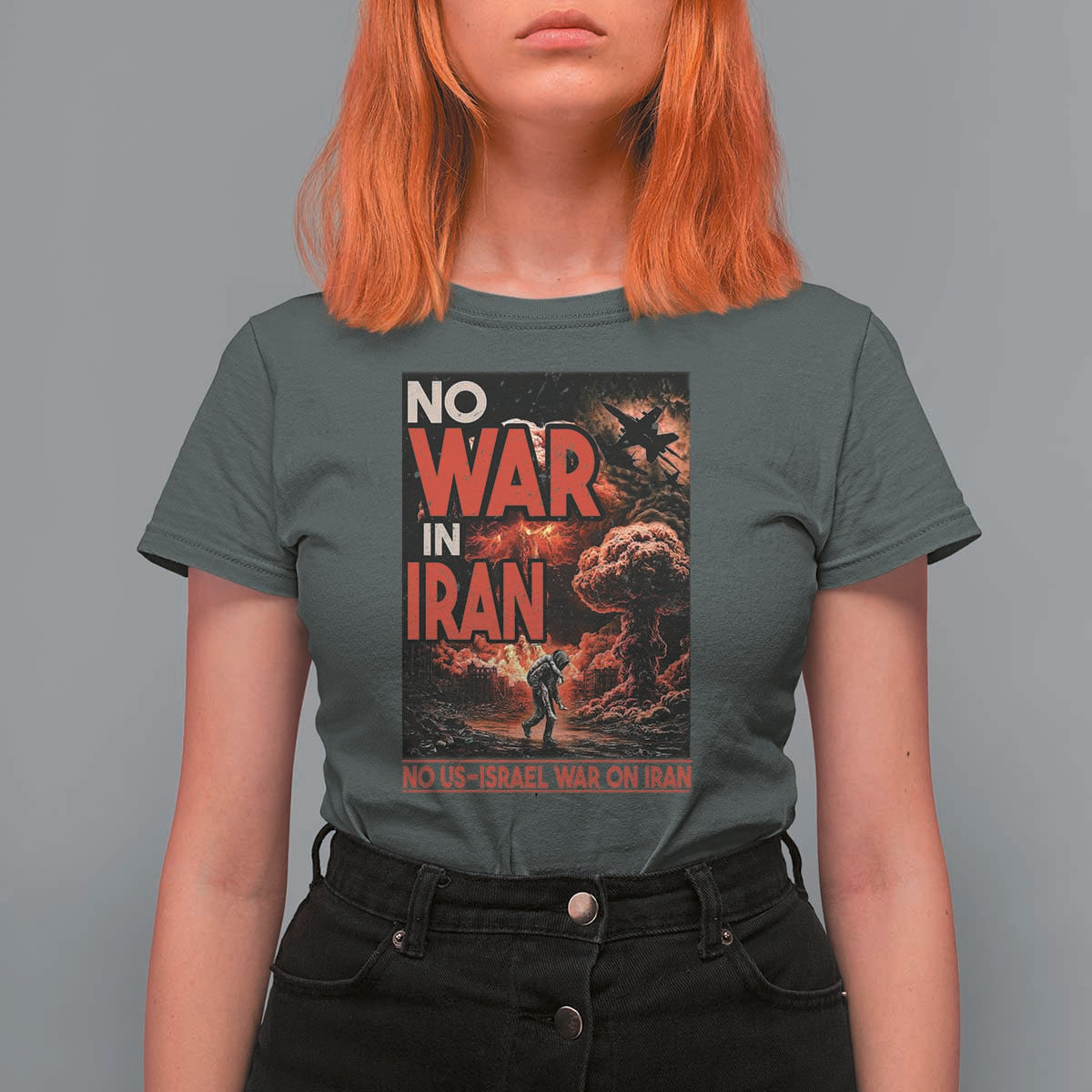 No US Israel War On Iran T Shirt For Women Peace Not War