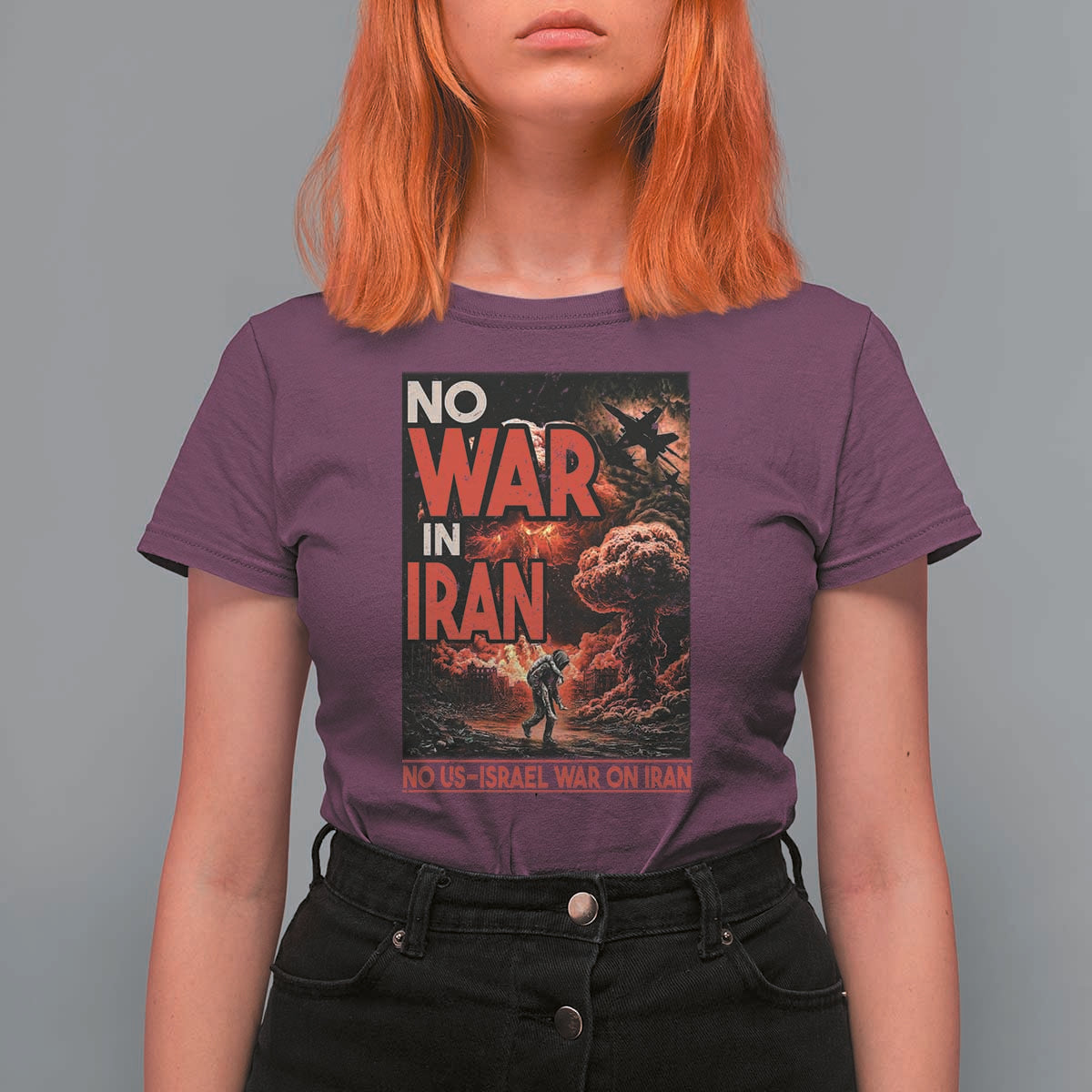 No US Israel War On Iran T Shirt For Women Peace Not War