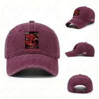 No US Israel War On Iran Washed Cotton Baseball Cap Peace Not War