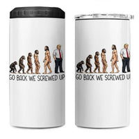 Go Back We Screwed Up 4 in 1 Can Cooler Tumbler Funny Anti Authoritarian