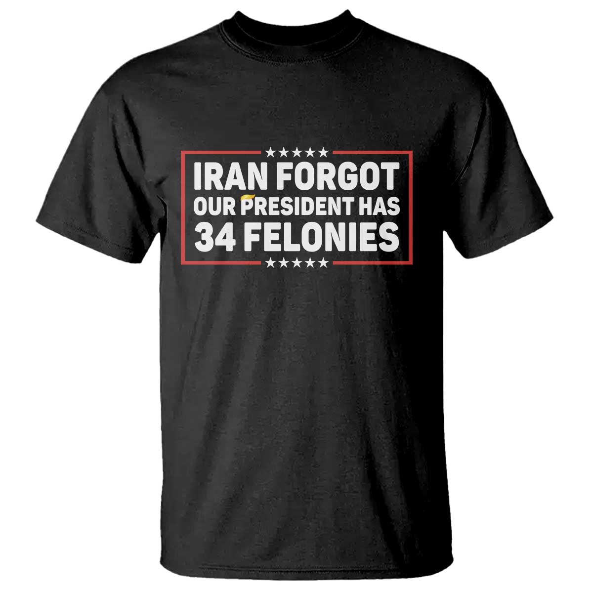 Iran Forgot Our President Has 34 Felonies T Shirt Political Protest