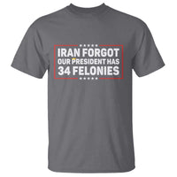 Iran Forgot Our President Has 34 Felonies T Shirt Political Protest