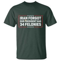 Iran Forgot Our President Has 34 Felonies T Shirt Political Protest