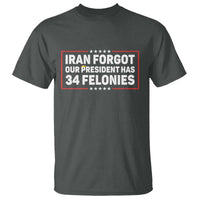 Iran Forgot Our President Has 34 Felonies T Shirt Political Protest