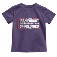 Iran Forgot Our President Has 34 Felonies Toddler T Shirt Political Protest