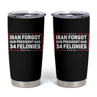 Iran Forgot Our President Has 34 Felonies Tumbler Cup Political Protest