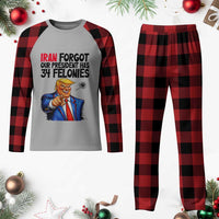 Iran Forgot Our President Has 34 Felonies Plaid Pajama Set Funny Political Satire