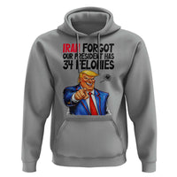 Iran Forgot Our President Has 34 Felonies Hoodie Funny Political Satire