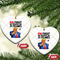 Iran Forgot Our President Has 34 Felonies Ceramic Ornament Funny Political Satire