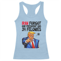 Iran Forgot Our President Has 34 Felonies Racerback Tank Top Funny Political Satire