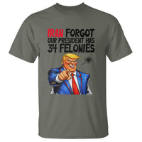 Iran Forgot Our President Has 34 Felonies T Shirt Funny Political Satire