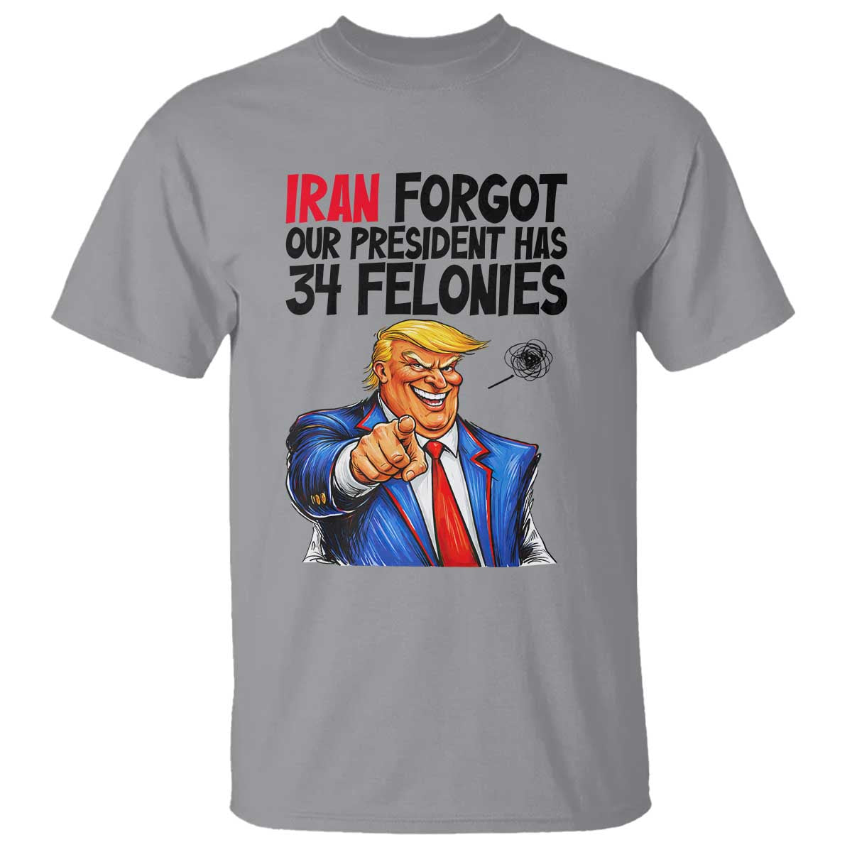 Iran Forgot Our President Has 34 Felonies T Shirt Funny Political Satire