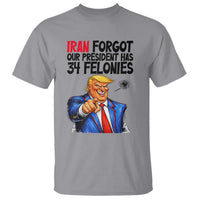 Iran Forgot Our President Has 34 Felonies T Shirt Funny Political Satire
