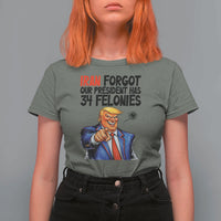 Iran Forgot Our President Has 34 Felonies T Shirt For Women Funny Political Satire