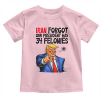 Iran Forgot Our President Has 34 Felonies Toddler T Shirt Funny Political Satire