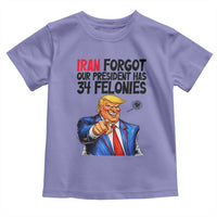 Iran Forgot Our President Has 34 Felonies Toddler T Shirt Funny Political Satire