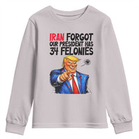 Iran Forgot Our President Has 34 Felonies Youth Sweatshirt Funny Political Satire