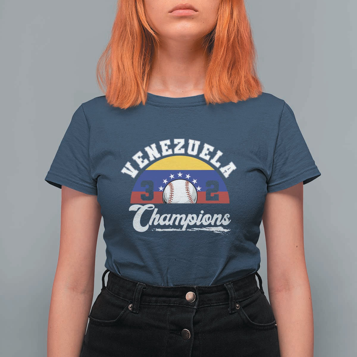 Venezuela 2026 Champions T Shirt For Women Vintage 7 Stars Flag Baseball Pride