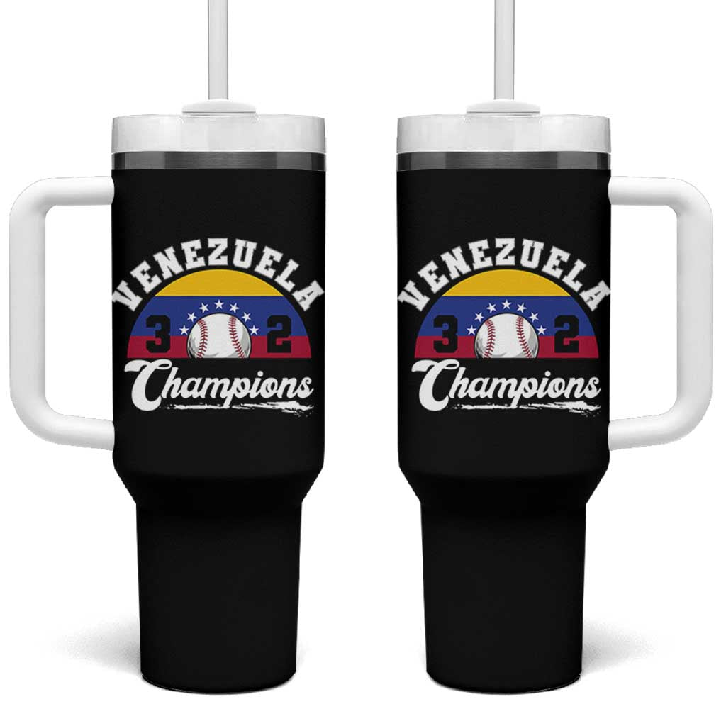 Venezuela 2026 Champions Tumbler With Handle Vintage 7 Stars Flag Baseball Pride