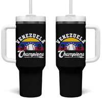 Venezuela 2026 Champions Tumbler With Handle Vintage 7 Stars Flag Baseball Pride