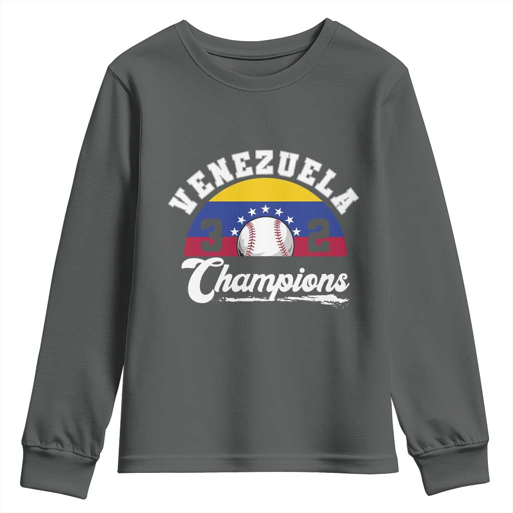 Venezuela 2026 Champions Youth Sweatshirt Vintage 7 Stars Flag Baseball Pride