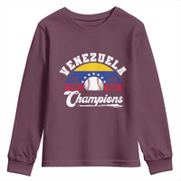 Venezuela 2026 Champions Youth Sweatshirt Vintage 7 Stars Flag Baseball Pride