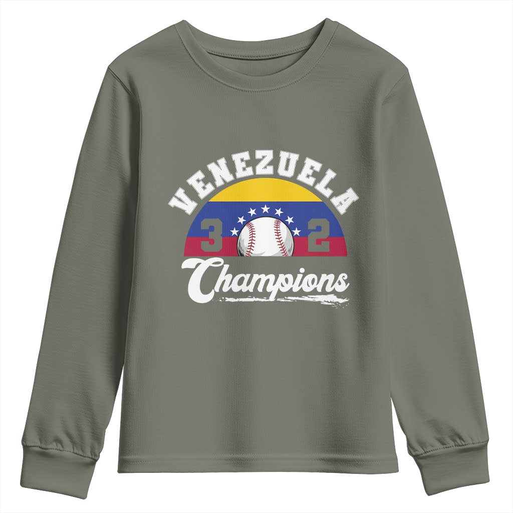 Venezuela 2026 Champions Youth Sweatshirt Vintage 7 Stars Flag Baseball Pride
