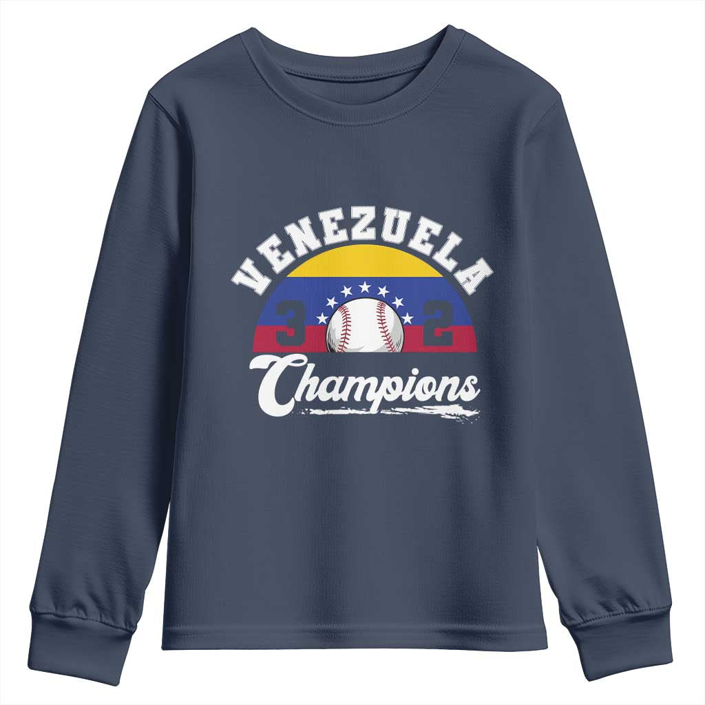 Venezuela 2026 Champions Youth Sweatshirt Vintage 7 Stars Flag Baseball Pride