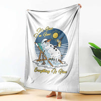 Melting Snowman Christmas In July Throw Blanket It Is Fine Everything Is Fine