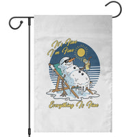 Melting Snowman Christmas In July Garden Flag It Is Fine Everything Is Fine